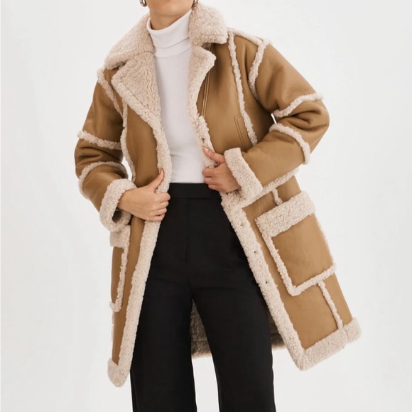 New -Lamarque Mariane Detachable Faux Shearling Coat - Picture 1 of 16